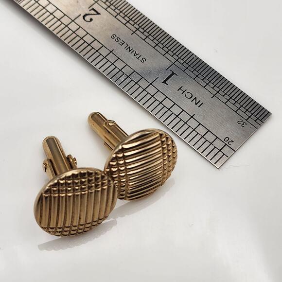 18K Gold Plated Antique Vintage Swank Gold Cufflinks Cuff Links - Picture 5 of 6